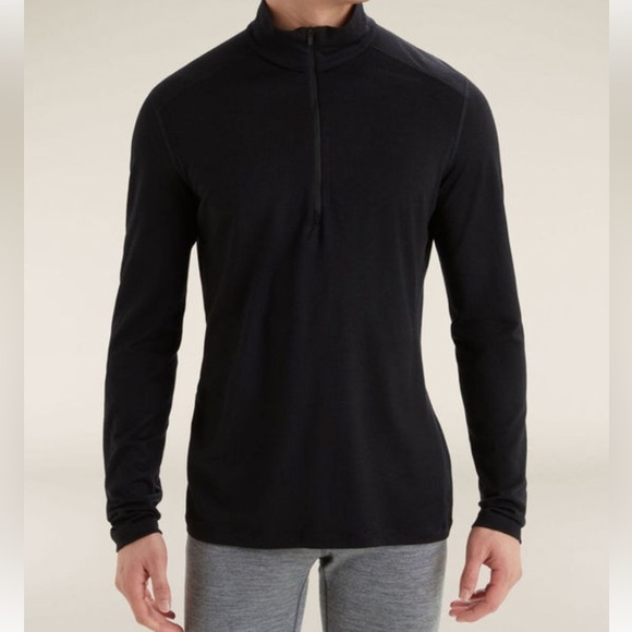 Icebreaker Other - Icebreaker Men's Merino 200 Oasis Half Zip Thermal Long Sleeve Top Black Size M